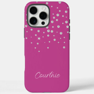 Coque iPhone 16 Pro Max Bijoux en diamant rose Glam