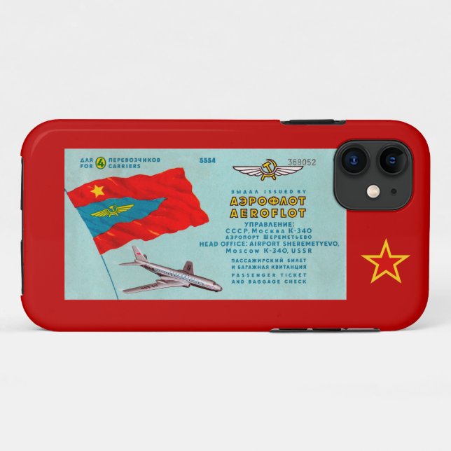 Coques Case-Mate iPhone Billet passager Aeroflot (Dos (Horizontal))