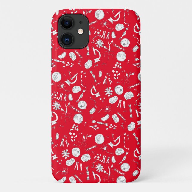 Coques Case-Mate iPhone Biologie schéma conception blanc et rouge (Dos)