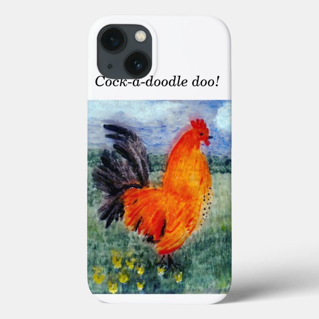 Coques Case-Mate iPhone Bird Art Rooster Chicken Funny (Verso)