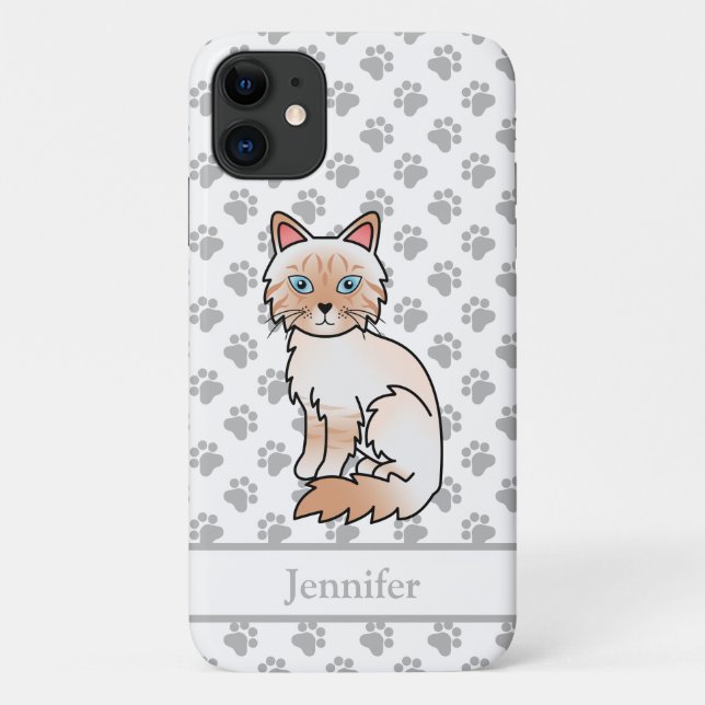 Coques Case-Mate iPhone Birman / Ragdoll tigré roux et nom (Dos)