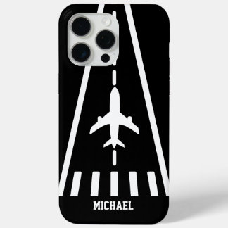 Coque Case-Mate iPhone Birthday Airplane Landing Runway Black and White