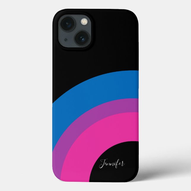 Coques Case-Mate iPhone Bisexual Pride Arc-en-ciel drapeau personnalisé No (Verso)
