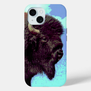 Coque Pour iPhone 15 Bison Pop Art