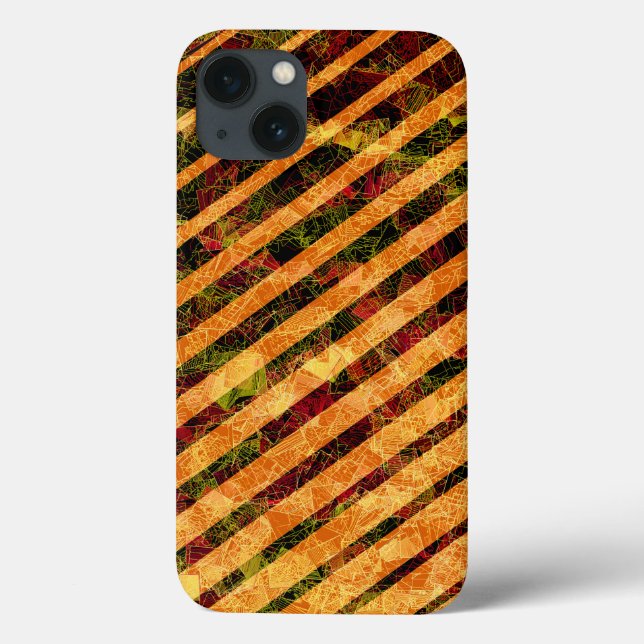 Coques Case-Mate iPhone Bizarre rayures orange et petits carrés rayés (Verso)