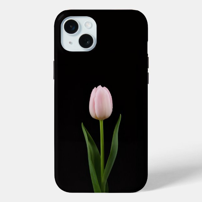 Coques Case-Mate iPhone Black 4 Luxe, Blush Pink Tulip iPhone 15 Plus (Verso)