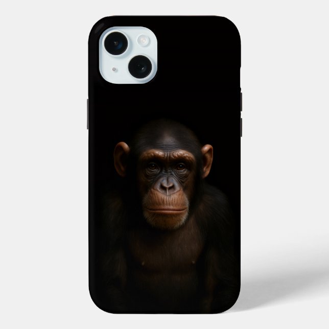 Coques Case-Mate iPhone Black 4 Luxe, Chimpanzé Serein iPhone 15 Plus (Verso)