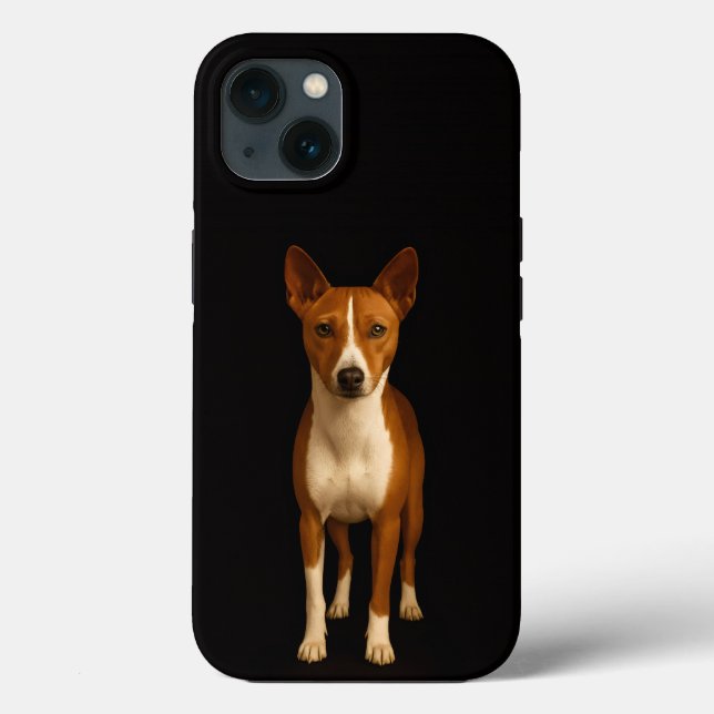 Coques Case-Mate iPhone Black 4 Luxe iPhone 13, Classy Basenji Dog (Verso)