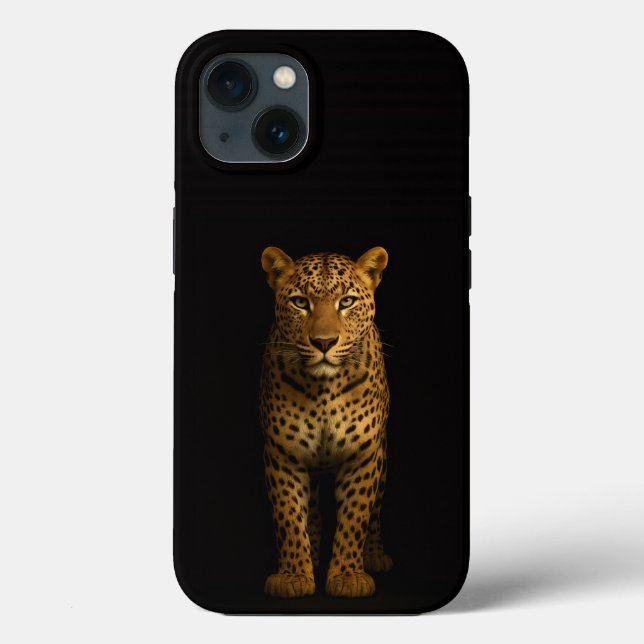 Coques Case-Mate iPhone Black 4 Luxe iPhone 13, Léopard Majestueux (Verso)
