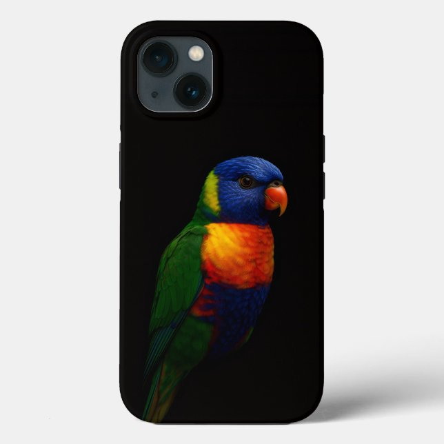 Coques Case-Mate iPhone Black 4 Luxe iPhone 13, Rainbow Lorikeet Parrot (Verso)