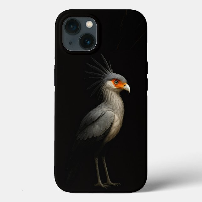Coques Case-Mate iPhone Black 4 Luxe iPhone 13, Secrétaire Oiseau (Verso)