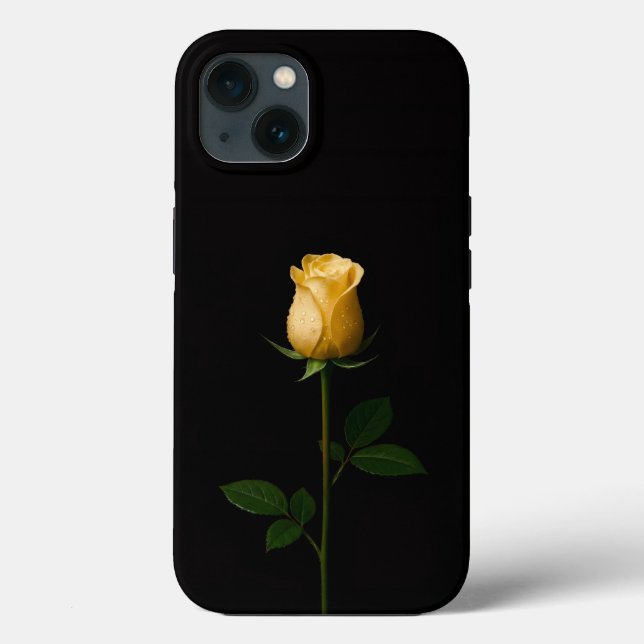 Coques Case-Mate iPhone Black 4 Luxe iPhone 13, Sunlit Yellow Rose (Verso)