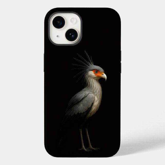 Coques Case-Mate iPhone Black 4 Luxe iPhone 14 Case-Mate, Secretarybird (Verso)