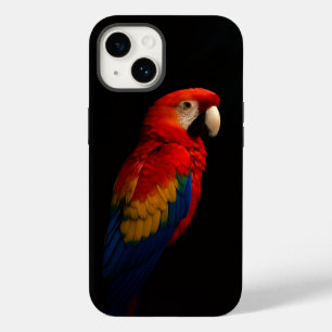 Coque Case-Mate iPhone Black 4 Luxe iPhone 14 Coque-Mate, Scarlet Parrot
