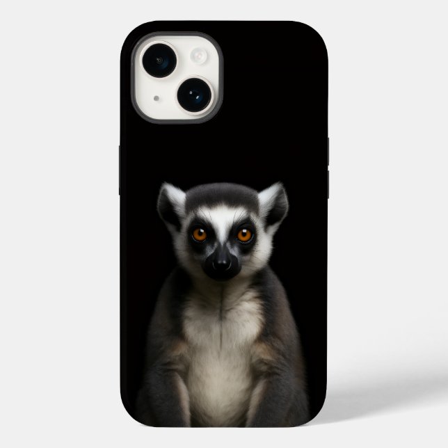 Coques Case-Mate iPhone Black 4 Luxe iPhone 14 Mate, Gentle Lemur (Verso)
