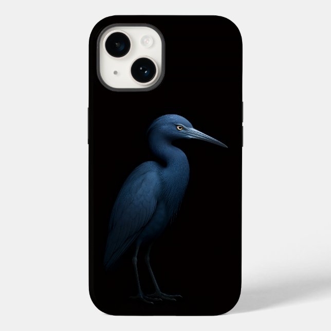 Coques Case-Mate iPhone Black 4 Luxe iPhone 14 Mate, Little Blue Heron (Verso)