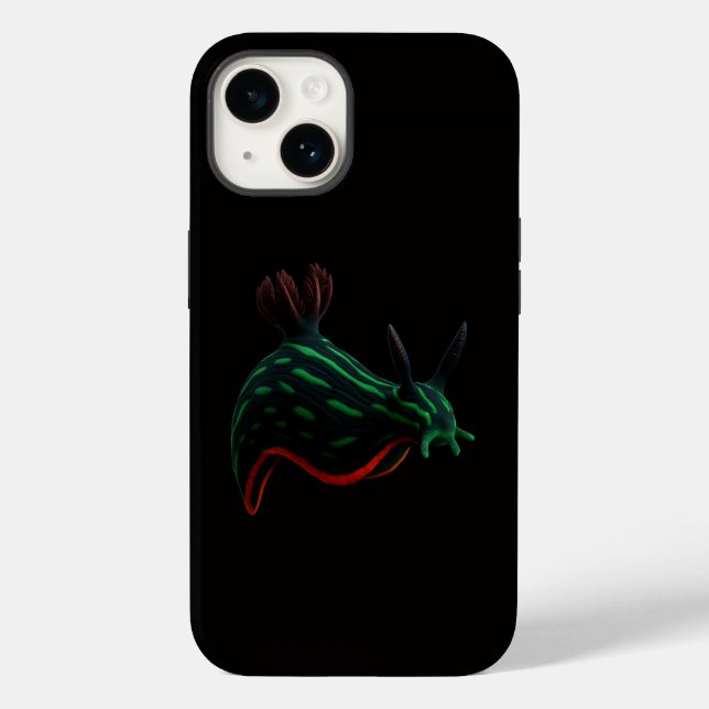 Coques Case-Mate iPhone Black 4 Luxe iPhone 14 Mate, Neon Sea Slug (Verso)