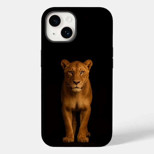 Coques Case-Mate iPhone Black 4 Luxe iPhone 14 Mate, Noble Lioness (Verso)