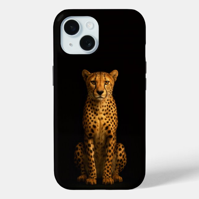 Coques Case-Mate iPhone Black 4 Luxe iPhone 15 Case, Sleek Cheetah (Verso)