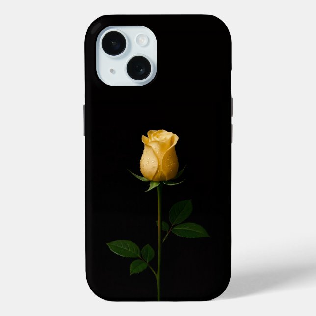 Coques Case-Mate iPhone Black 4 Luxe iPhone 15 Case, Sunlit Yellow Rose (Verso)