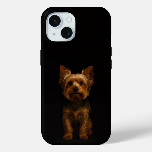 Coques Case-Mate iPhone Black 4 Luxe iPhone 15 Case, Yorkshire Terrier (Verso)