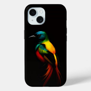 Coque Case-Mate iPhone Black 4 Luxe iPhone 15 Coque-Mate, Rainbow Bird