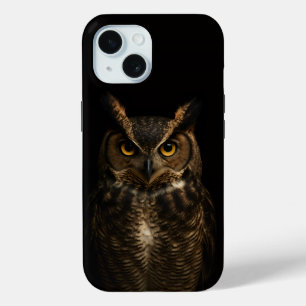 Coque Case-Mate iPhone Black 4 Luxe iPhone 15, Golden Amber Eye Owl