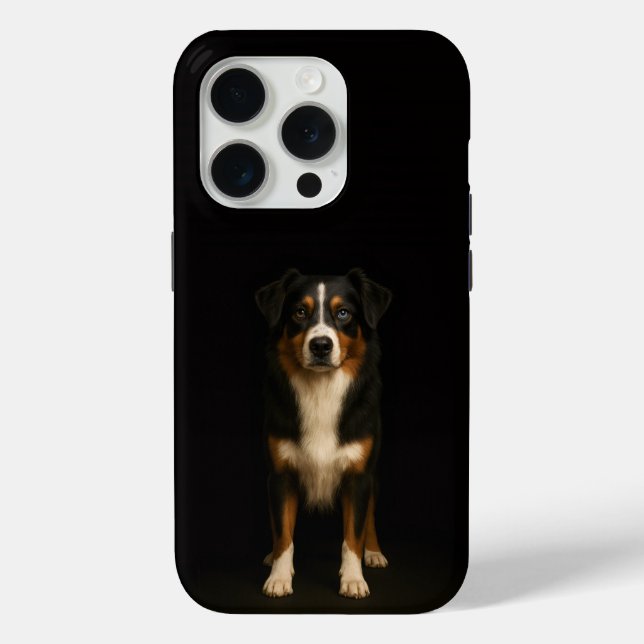 Coques Case-Mate iPhone Black 4 Luxe iPhone 15 Pro Mate, Aussie Shepherd (Verso)
