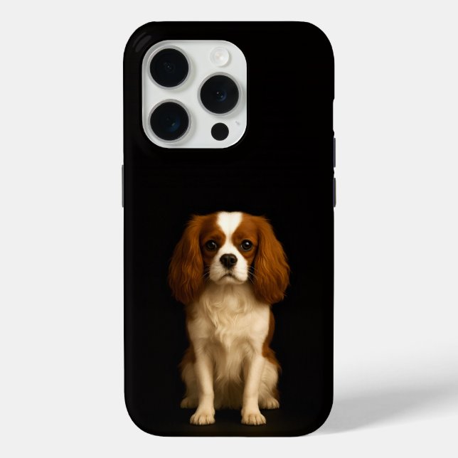 Coques Case-Mate iPhone Black 4 Luxe iPhone 15 Pro Mate Cavalier Spaniel (Verso)
