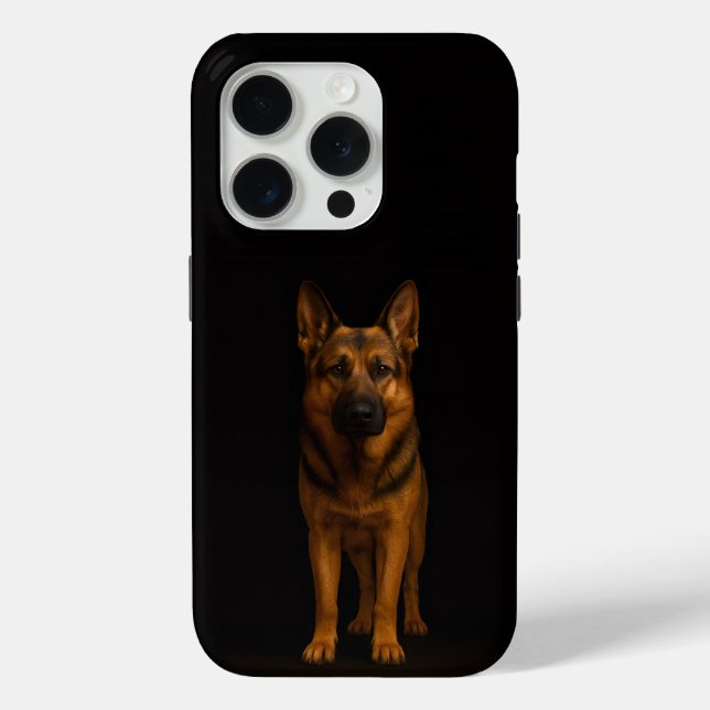 Coques Case-Mate iPhone Black 4 Luxe iPhone 15 Pro Mate, German Shepherd (Verso)