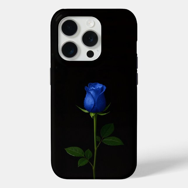 Coques Case-Mate iPhone Black 4 Luxe iPhone 15 Pro Mate Midnight Blue Rose (Verso)
