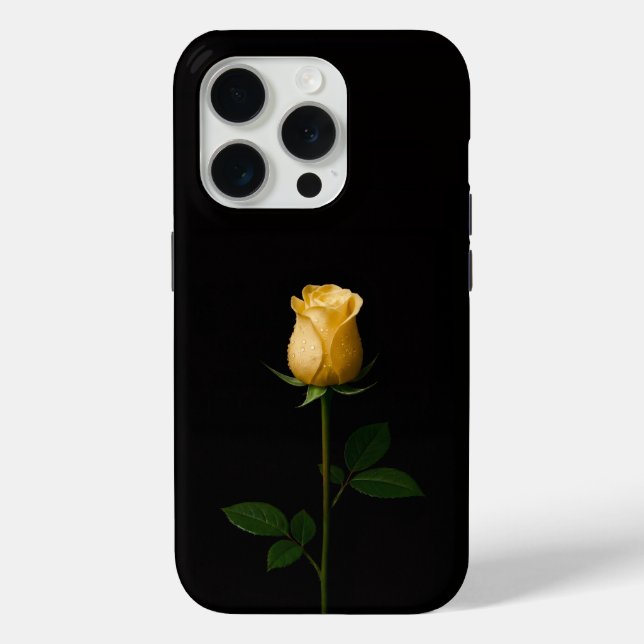 Coques Case-Mate iPhone Black 4 Luxe iPhone 15 Pro Mate Sunlit Yellow Rose (Verso)