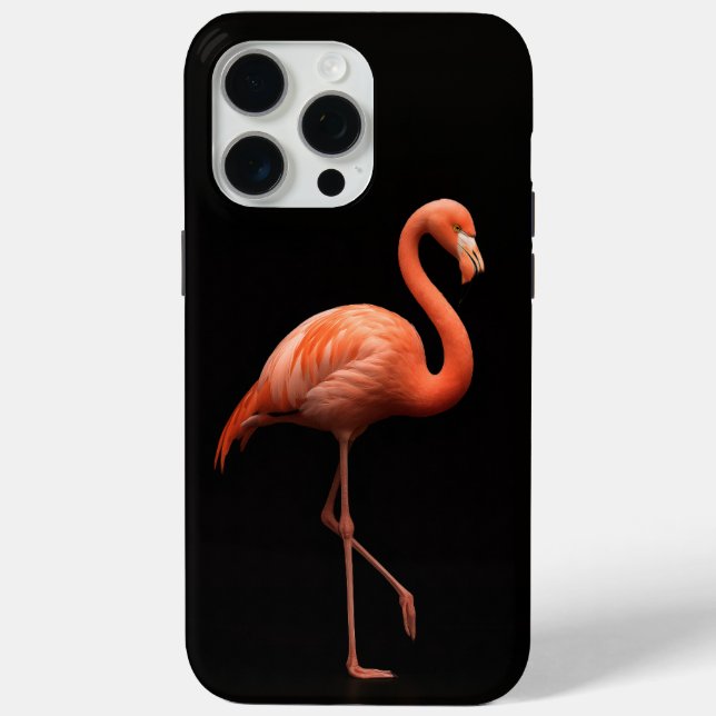 Coques Case-Mate iPhone Black 4 Luxe iPhone 15 Pro Max, Flamant rose rose (Verso)