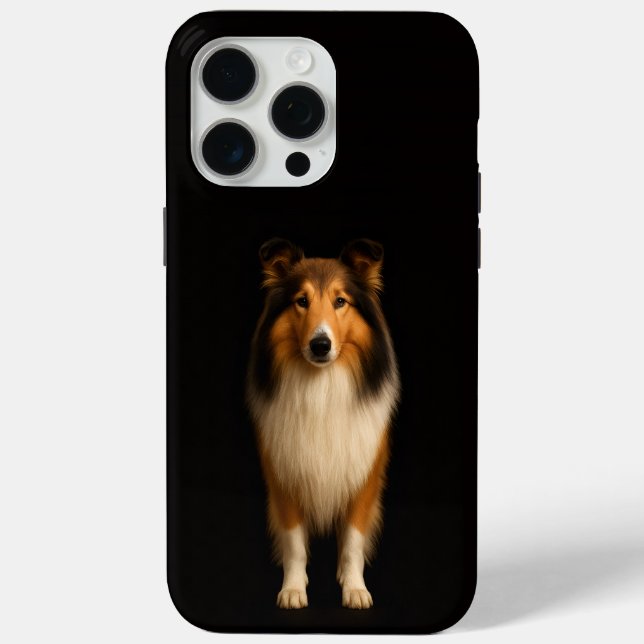 Coques Case-Mate iPhone Black 4 Luxe iPhone 15 Pro Max, Loyal Collie Dog (Verso)