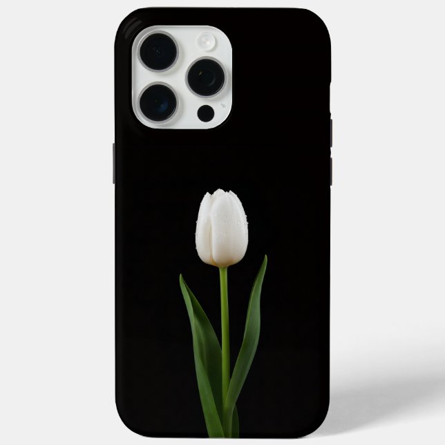 Coques Case-Mate iPhone Black 4 Luxe iPhone 15 Pro Max, Pearl White Tulip (Verso)