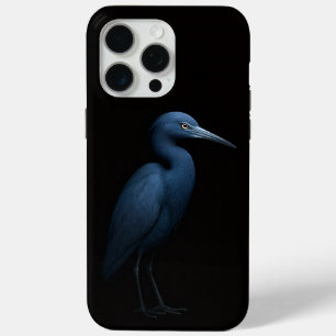 Coque Case-Mate iPhone Black 4 Luxe iPhone 15 Pro Max, Petit Héron Bleu