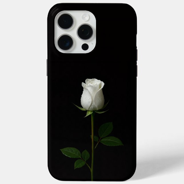 Coques Case-Mate iPhone Black 4 Luxe iPhone 15 Pro Max, Pure White Rose (Verso)