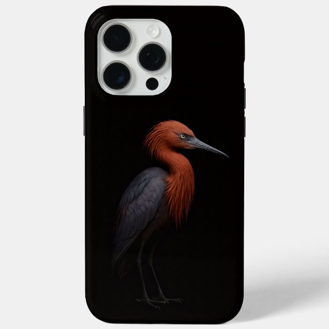 Coques Case-Mate iPhone Black 4 Luxe iPhone 15 Pro Max, Reddish Egret (Verso)