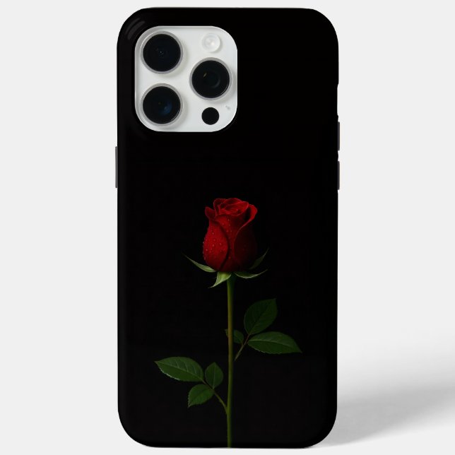 Coques Case-Mate iPhone Black 4 Luxe iPhone 15 Pro Max, Velvet Red Rose (Verso)