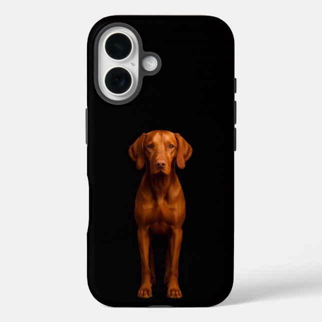 Coques Case-Mate iPhone Black 4 Luxe iPhone 16 Mate, Agile Vizsla Dog (Verso)