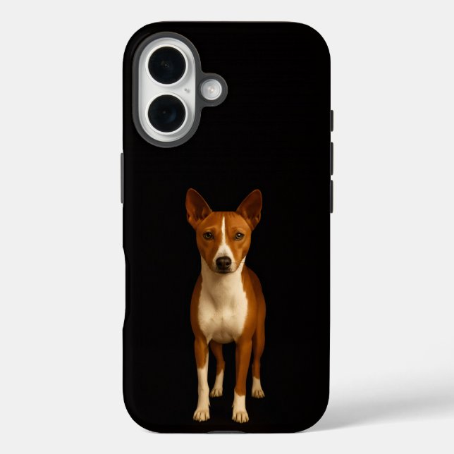 Coques Case-Mate iPhone Black 4 Luxe iPhone 16 Mate, Classy Basenji Dog (Verso)