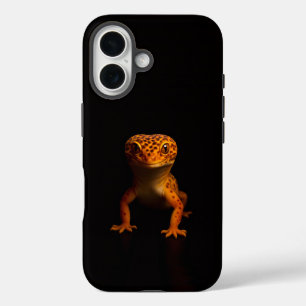 Coque Pour iPhone 16 Black 4 Luxe iPhone 16 Mate, Léopard Gecko