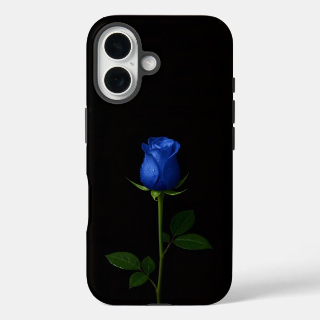 Coques Case-Mate iPhone Black 4 Luxe iPhone 16 Mate, Midnight Blue Rose (Verso)