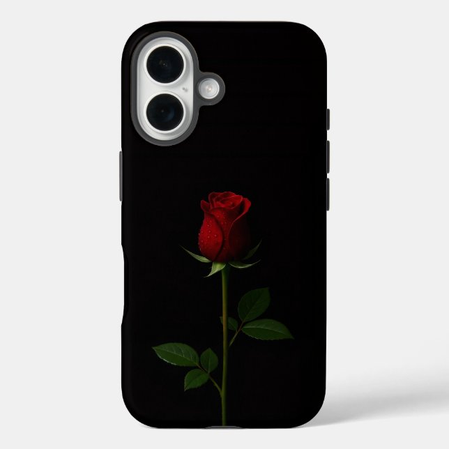 Coques Case-Mate iPhone Black 4 Luxe iPhone 16 Mate, Velvet Red Rose (Verso)