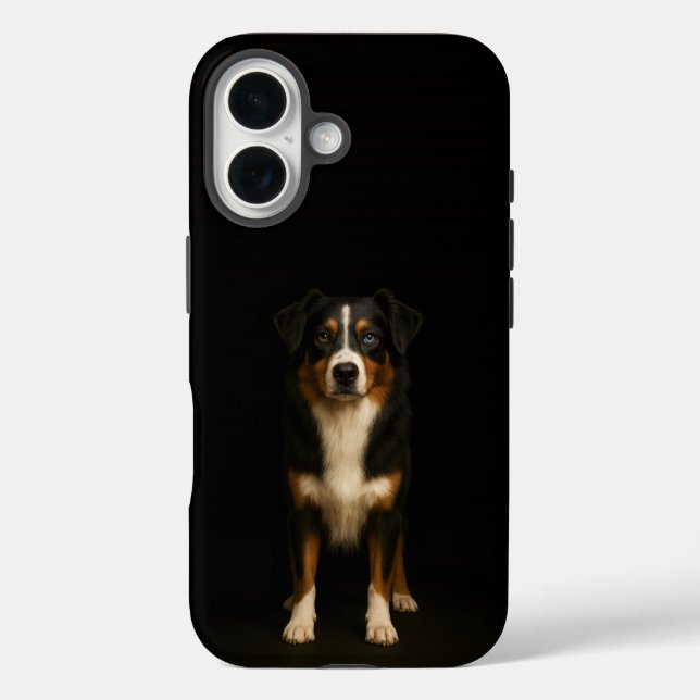 Coques Case-Mate iPhone Black 4 Luxe iPhone 16 Mate, Wise Aussie Shepherd  (Verso)
