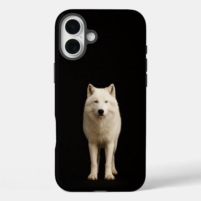 Coques Case-Mate iPhone Black 4 Luxe iPhone 16 Plus, Ivory Arctic Wolf (Verso)
