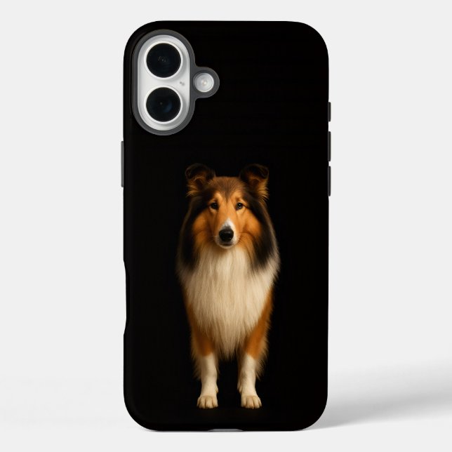 Coques Case-Mate iPhone Black 4 Luxe iPhone 16 Plus, Loyal Collie Dog (Verso)