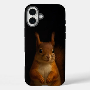 Coque Pour iPhone 16 Plus Black 4 Luxe iPhone 16 Plus Mate, écureuil rouge