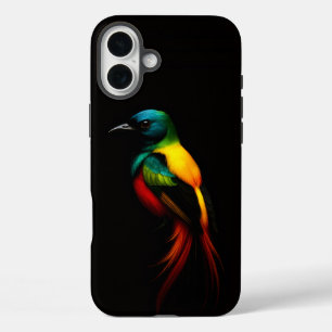 Coque Pour iPhone 16 Plus Black 4 Luxe iPhone 16 Plus Mate, Rainbow Bird