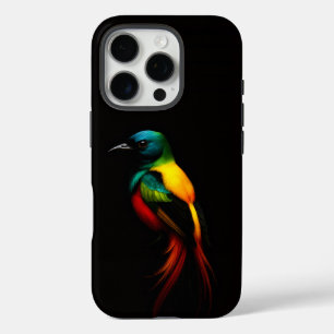 Coque iPhone 16 Pro Black 4 Luxe iPhone 16 Pro Coque-Mate, Rainbow Bir
